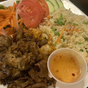 Simply Pho House - Grilled Shrimp and pork fried rice plate - Asian Fusion Near Me - Marble Falls, Texas Simply Pho House - Grilled Shrimp and pork fried rice plate - Asian Fusion Near Me - Marble Falls, Texas