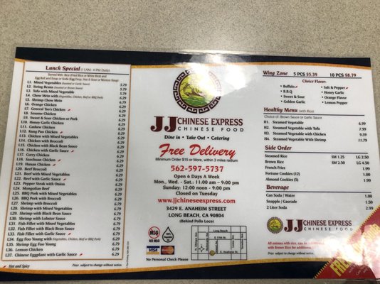 Menu photo 7 JJ Chinese Express Long Beach, CA