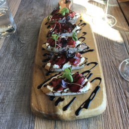 This was a new item on the menu. I can't remember the name, but strawberries, a light and soft cheese, balsamic, and maybe mint? Delicious!