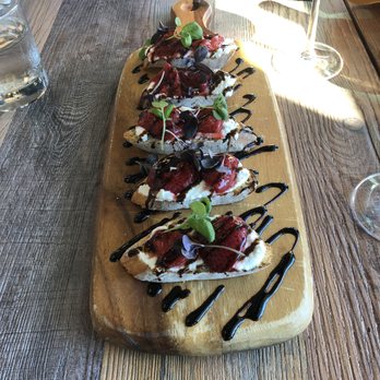 Brian Carter Cellars - This was a new item on the menu. I can't remember the name, but strawberries, a light and soft cheese, balsamic, and maybe mint? Delicious! - Wine Bars Near Me - Vancouver, Washington