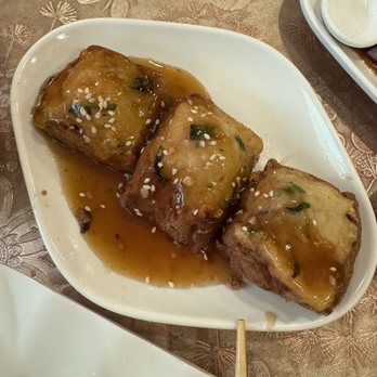 Jade Dynasty Seafood Restaurant - 30. Pan-seared Seafood Stuffed Tofu - Dim Sum Near Me - Honolulu, Hawaii Jade Dynasty Seafood Restaurant - 30. Pan-seared Seafood Stuffed Tofu - Dim Sum Near Me - Honolulu, Hawaii