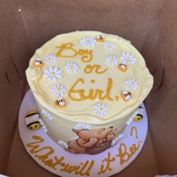 Beach Bum Bakery - Custom Winnie the Pooh Reveal cake