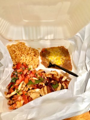 Photo of Canela Cocina Latina - Los Angeles, CA, US. Heaven in an environmentally-friendly to-go box :) aka chicken fajitas so fresh and so clean clean