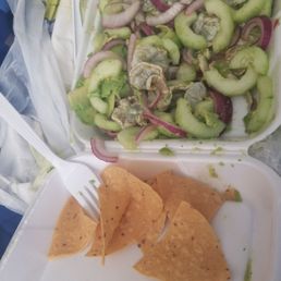 These are the 3 "aguachile tostadas" they gave me, trash. These are the 3 "aguachile tostadas" they gave me, trash.