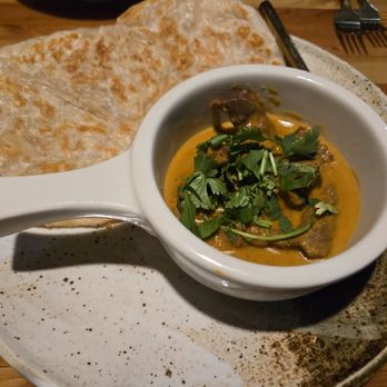 Khanom Thai - Roti gang with beef in a curry base, fabulous! - Thai Near Me - Bozeman, Montana Khanom Thai - Roti gang with beef in a curry base, fabulous! - Thai Near Me - Bozeman, Montana