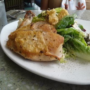 Terrazza - Chicken Caesar Parmesan, crispy capers, garlic croutons & anchovy mustard | $23, with shrimp | $26, no proteins | $16 - Italian Near Me - Santa Monica, California Terrazza - Chicken Caesar Parmesan, crispy capers, garlic croutons & anchovy mustard | $23, with shrimp | $26, no proteins | $16 - Italian Near Me - Santa Monica, California
