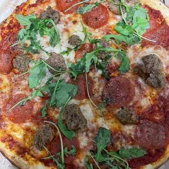 Blaze Pizza - 2 top pepperoni and meatball topped with arugula - Salad Near Me - Royal Palm Beach, Florida