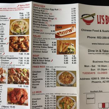 Li's Bowl - Menu - Chinese Near Me - Phoenix, Arizona Li's Bowl - Menu - Chinese Near Me - Phoenix, Arizona