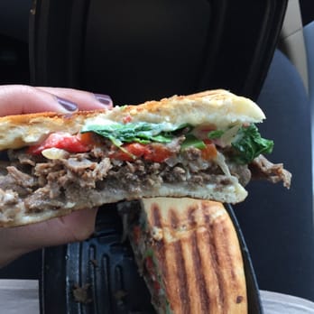 Hot Table - Steak and cheese panini with spinach, peppers , and onions to go!! - Sandwiches Near Me - Glastonbury, Connecticut Hot Table - Steak and cheese panini with spinach, peppers , and onions to go!! - Sandwiches Near Me - Glastonbury, Connecticut