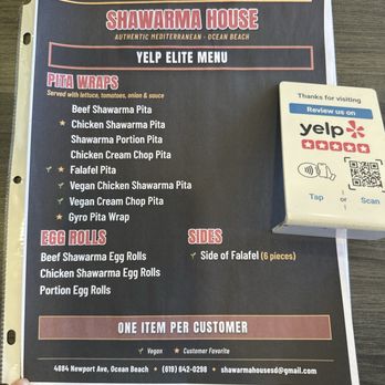 Elite Experience: Shawarma House - The menu - Yelp Events Near Me - San Diego, California