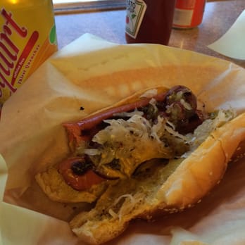 D's Diner - Little dog with mustard and grilled onions - Diners Near Me - Sebastopol, California