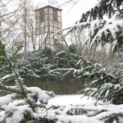 Dorfkirche Tempelhof - Der Kirchturm.