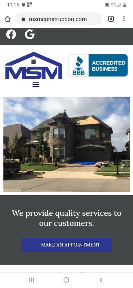 Slide of MSM Construction and Roofing