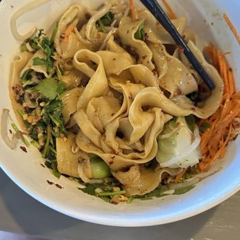 Bing Bistro - Shaanxi Shanxi Chili Oil Noodle (No Soup) wide noodles - Chinese Near Me - Scottsdale, Arizona
