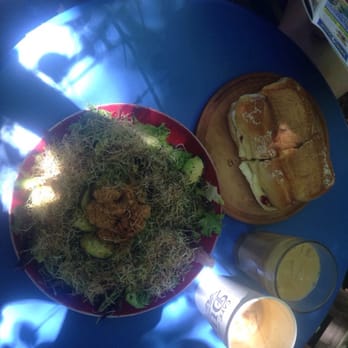Cafe Duet - Cucumber, sprouts, onions, and hummus over greens and grilled Brie sandwich. - Cafes Near Me - Stroudsburg, Pennsylvania Cafe Duet - Cucumber, sprouts, onions, and hummus over greens and grilled Brie sandwich. - Cafes Near Me - Stroudsburg, Pennsylvania