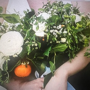 The Nature of Things - 175$ bouquet ruined photos. dying and cuts in foliage (this photo taken right after ceremony) and out of place single orange - Florists Near Me - Riverside, California The Nature of Things - 175$ bouquet ruined photos. dying and cuts in foliage (this photo taken right after ceremony) and out of place single orange - Florists Near Me - Riverside, California