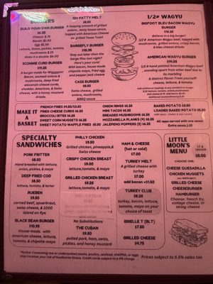Menu photo 2 Moon's Town Pump Cassville, WI