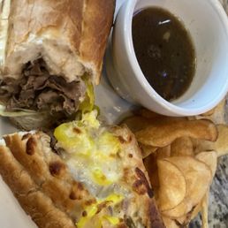Italian beef. Nice mild peppers and perfectly fried chips! Italian beef. Nice mild peppers and perfectly fried chips!
