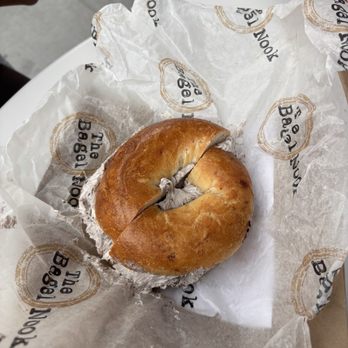 The Bagel Nook - Choc chip bagel with Oreo cream cheese - Breakfast & Brunch Near Me - Tampa, Florida
