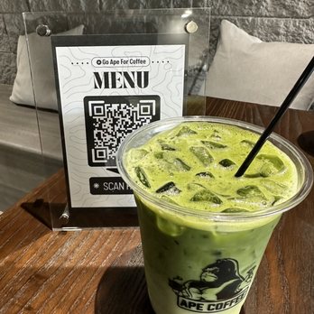 Ape Coffee - Iced Matcha Latte with simple syrup yummm! - Coffee & Tea Near Me - Orange, California