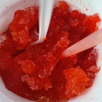 Downtown 504 Snoballs - Strawberry + Mango (stuffed w ice cream) - Shaved Ice Near Me - New Orleans, Louisiana