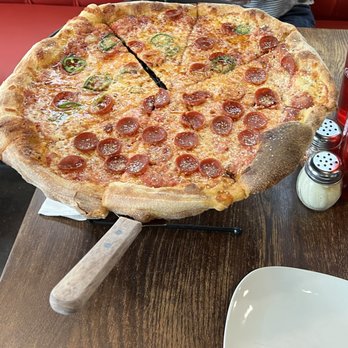Rebellion Pizza - 16" half pepperoni- half spicy honey pepperoni - Pizza Near Me - Henderson, Nevada