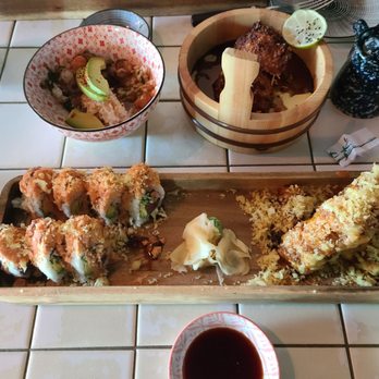 Toba Sushi & Grill - Top left: Salmon Poke (DELICIOUS!) Top right: Kino-Dama Bottom left: Yum Yum Yum Roll Bottom right: Crunch Bomb Roll - Sushi Bars Near Me - Kalamazoo, Michigan Toba Sushi & Grill - Top left: Salmon Poke (DELICIOUS!) Top right: Kino-Dama Bottom left: Yum Yum Yum Roll Bottom right: Crunch Bomb Roll - Sushi Bars Near Me - Kalamazoo, Michigan