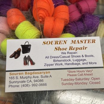 Souren Master Shoe Repair - Business card and location with phone number - Shoe Repair Near Me - Sunnyvale, California Souren Master Shoe Repair - Business card and location with phone number - Shoe Repair Near Me - Sunnyvale, California