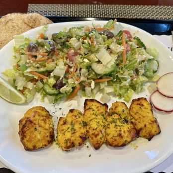 Corner Kebab - Large Greek salad and chicken kebab - Mediterranean Near Me - San Fernando, California