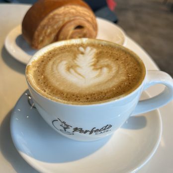 Perfecto - Cappuccino and chocolate croissant - Cafes Near Me - North Vancouver, British Columbia