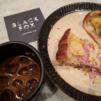 Black Fox Coffee - Iced espresso and crossoint with ham and sharp cheddar, delicious - Cafes Near Me - New York, New York Black Fox Coffee - Iced espresso and crossoint with ham and sharp cheddar, delicious - Cafes Near Me - New York, New York