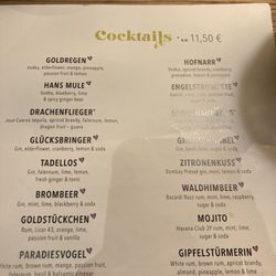 Hans im Glück - Fruity drink menu, also have similar non alcoholic choices.