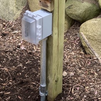 Lightwire Electric - New outlet box with conduit (leveled) , converted to 120v - Electricians Near Me
