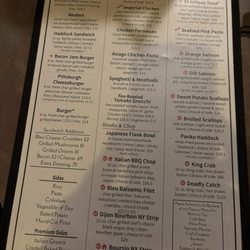 Steamers Stonewall Tavern - Dinner menu