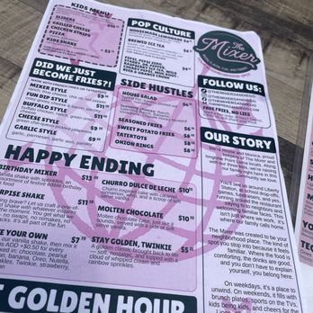 The Mixer - Menu - Burgers Near Me - San Diego, California