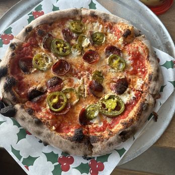 OMNI Winery and Taproom - Hot Honey House Red Sauce, Parmesan, Fresh Mozzarella, Pepperoni, Pickled Jalapeno, Goat Cheese, Hot Honey - Brewpubs Near Me - Rosemount, Minnesota OMNI Winery and Taproom - Hot Honey House Red Sauce, Parmesan, Fresh Mozzarella, Pepperoni, Pickled Jalapeno, Goat Cheese, Hot Honey - Brewpubs Near Me - Rosemount, Minnesota