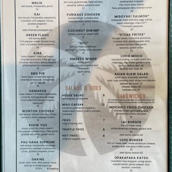 Pau Hana - Menu - Hawaiian Near Me - Savage, Minnesota