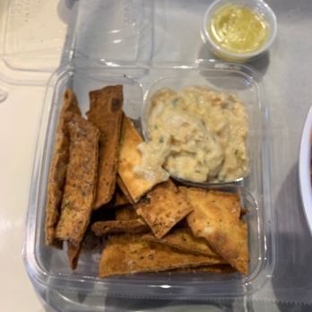 EONS Greek Food for Life - Pita chips and eggplant dip - Greek Near Me - Paramus, New Jersey EONS Greek Food for Life - Pita chips and eggplant dip - Greek Near Me - Paramus, New Jersey