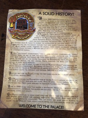 Menu photo 2 Palace Saloon Fernandina Beach, FL