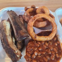 My combo plate, minus the smoked sausage on another plate! My combo plate, minus the smoked sausage on another plate!