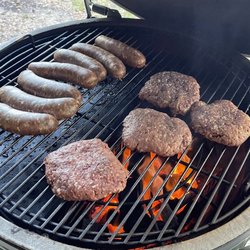 Hirsch's Meat Market - Elk burgers and sausages from our Elk Hunt. These guys know what they are doing ! Incredible service !