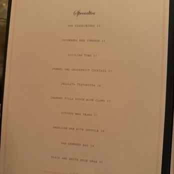 Torrisi - Menu - Italian Near Me - New York, New York