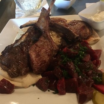 Dvine Mediterranean Experience - Brea - Lamp chops with beet salad - Mediterranean Near Me - Brea, California Dvine Mediterranean Experience - Brea - Lamp chops with beet salad - Mediterranean Near Me - Brea, California