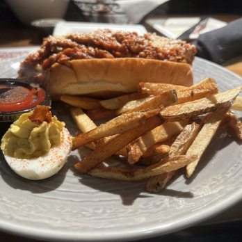 The Backstretch - Chicken Parm Sandwich with fries - Bars Near Me - Delaware, Ohio