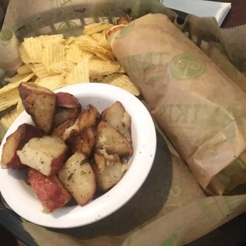 Taziki's Mediterranean Cafe - Bartlett - Grilled veggie gyro with chips and roasted new potatoes - Mediterranean Near Me - Memphis, Tennessee