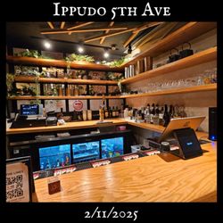 Ippudo - Westside - A few bottles of liquor in the waiting area.