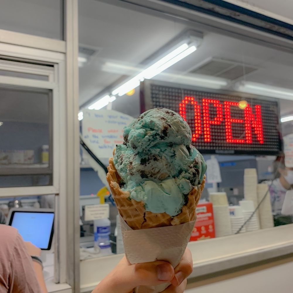 Soc's Ice Cream - Small Cookie Monster in a homemade waffle cone! - Ice Cream & Frozen Yogurt Near Me - Saugus, Massachusetts Soc's Ice Cream - Small Cookie Monster in a homemade waffle cone! - Ice Cream & Frozen Yogurt Near Me - Saugus, Massachusetts