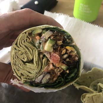 Whole Green Cafe - Vegan burger burrito (half stuffed and mostly tortilla) - Salad Near Me - Delray Beach, Florida Whole Green Cafe - Vegan burger burrito (half stuffed and mostly tortilla) - Salad Near Me - Delray Beach, Florida