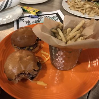 RANGE kitchen & tap - Kids menu - perfect kid portion burger and straw fries. - New American Near Me - Roseville, California RANGE kitchen & tap - Kids menu - perfect kid portion burger and straw fries. - New American Near Me - Roseville, California