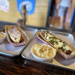 Augie's Barbed Wire Smokehouse - Alamo Dog Bacon Wrapped (they were out of chili, but still awesome)
